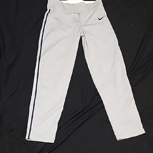 Nike Kids Light Gray Baseball Pants with Black Side Stripe